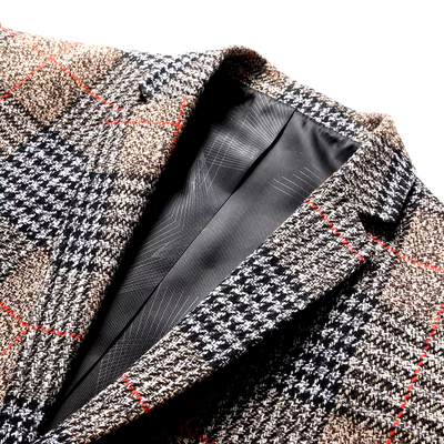 Glen Check Wool Dress Coat