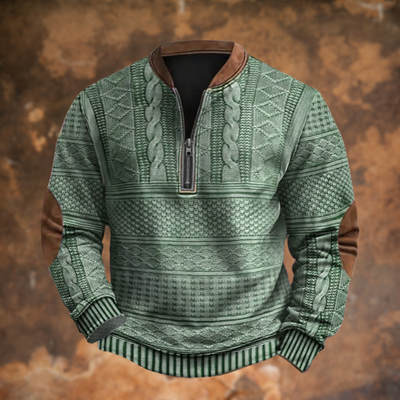 Nolan | Brooklyn Printed Sweater with Zip Detail