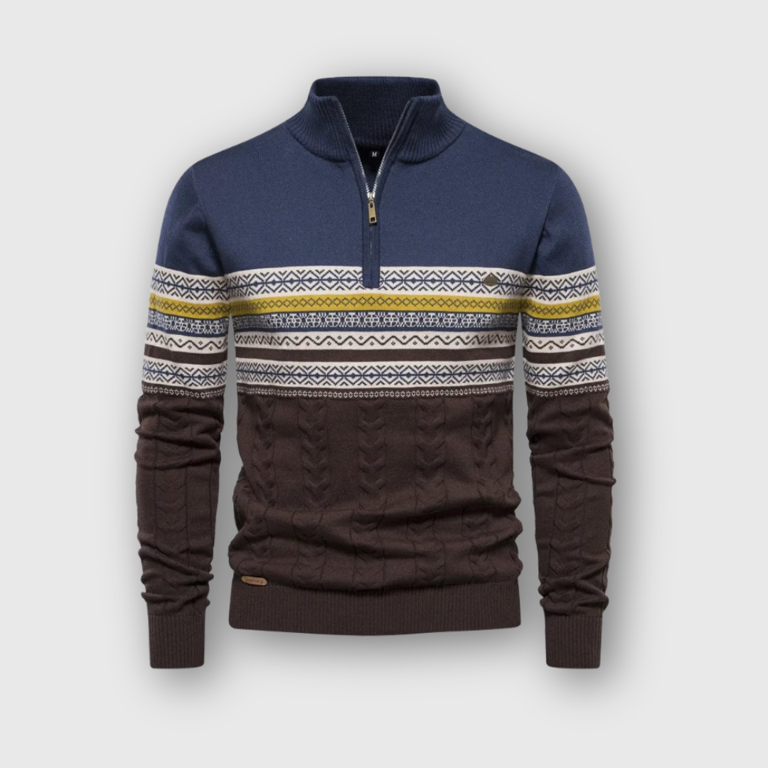 Lennox | Fair Isle Zip Sweater