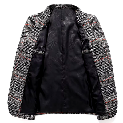 Glen Check Wool Dress Coat