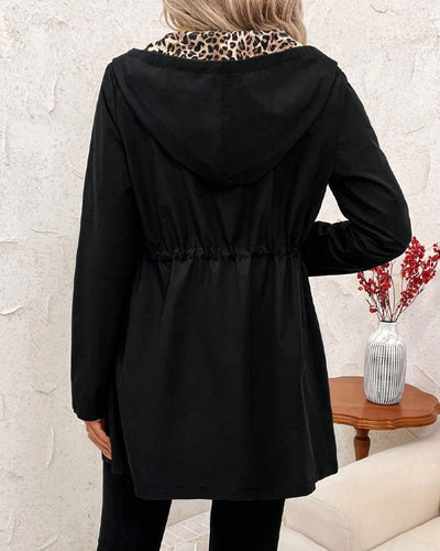 Isabella | Reversible Hooded Coat Leopard Print