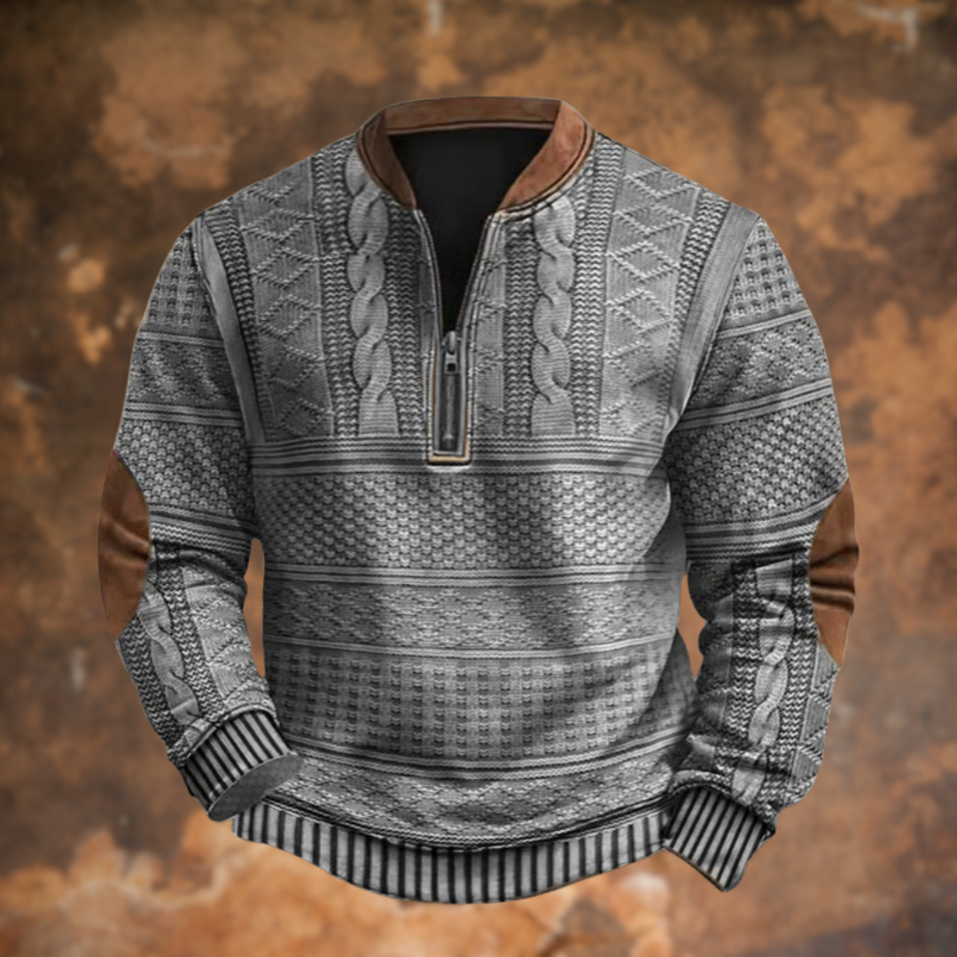 Nolan | Brooklyn Printed Sweater with Zip Detail
