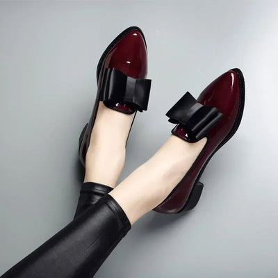 Liliana | Patent Leather Bow Flats