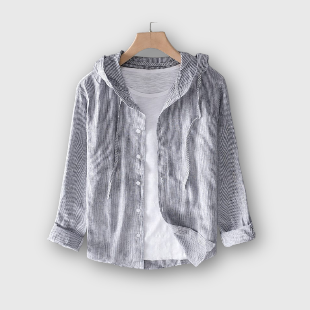 Zion | Striped Hooded Shirt