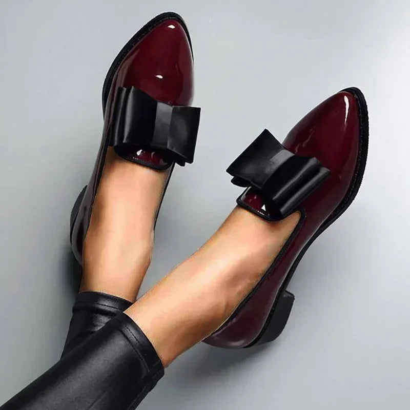 Liliana | Patent Leather Bow Flats