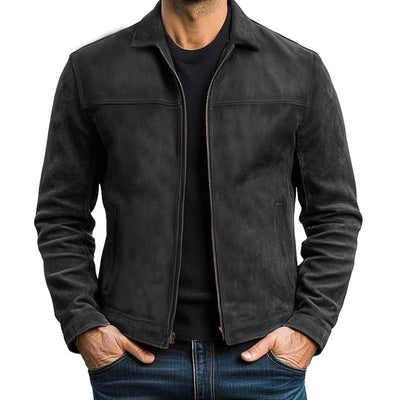 Mens Classic Fashion Zipper PU Leather Jacket