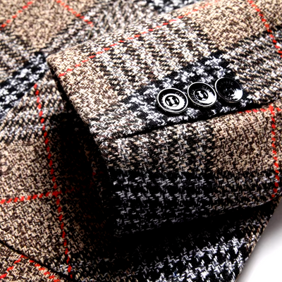 Glen Check Wool Dress Coat