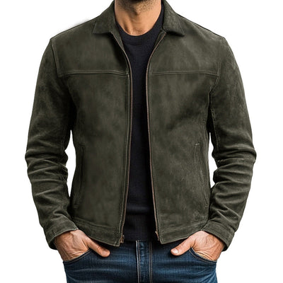 Mens Classic Fashion Zipper PU Leather Jacket
