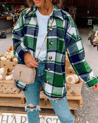 Kayla | Casual Plaid Button Jacket