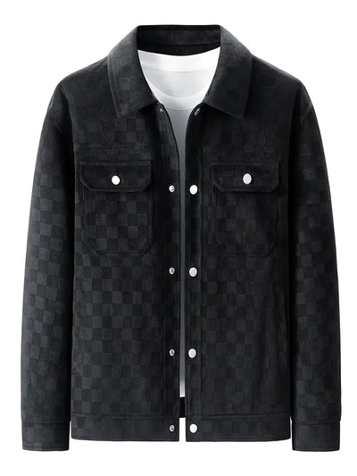Mavrick Checkered Suede Jacket