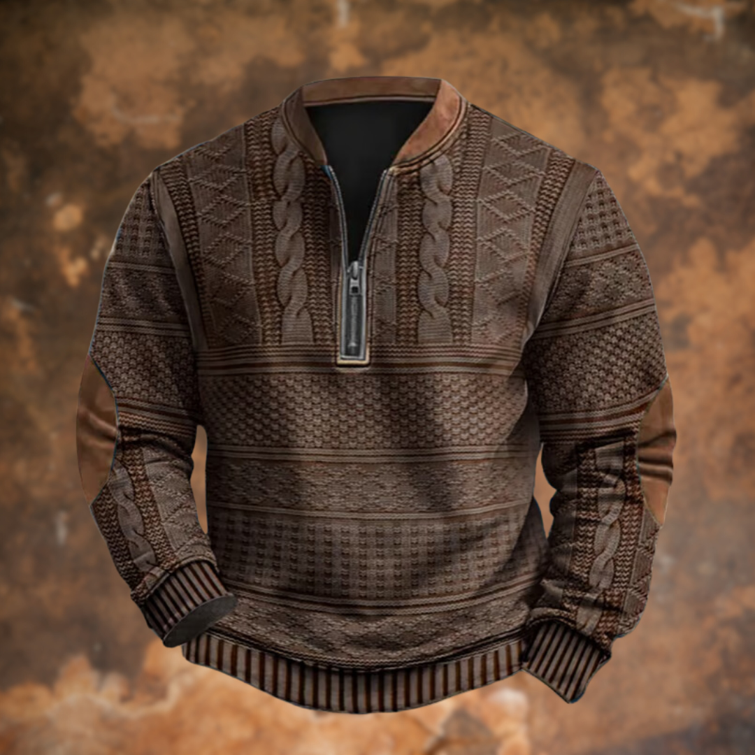 Nolan | Brooklyn Printed Sweater with Zip Detail