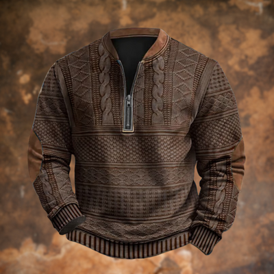 Nolan | Brooklyn Printed Sweater with Zip Detail