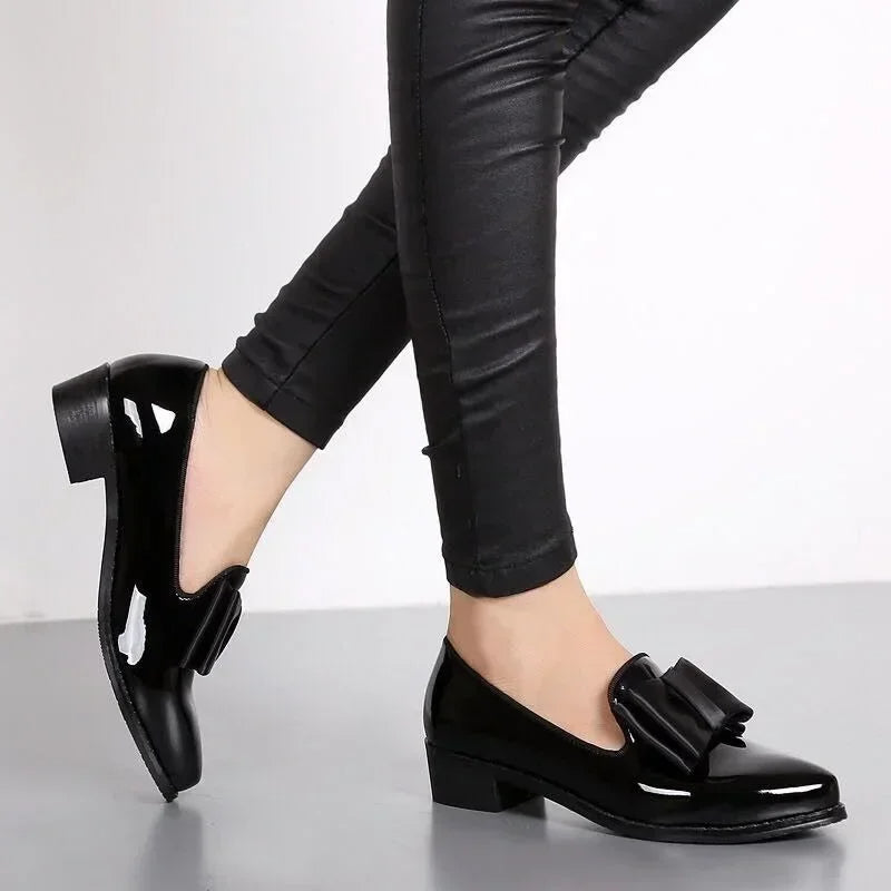 Liliana | Patent Leather Bow Flats