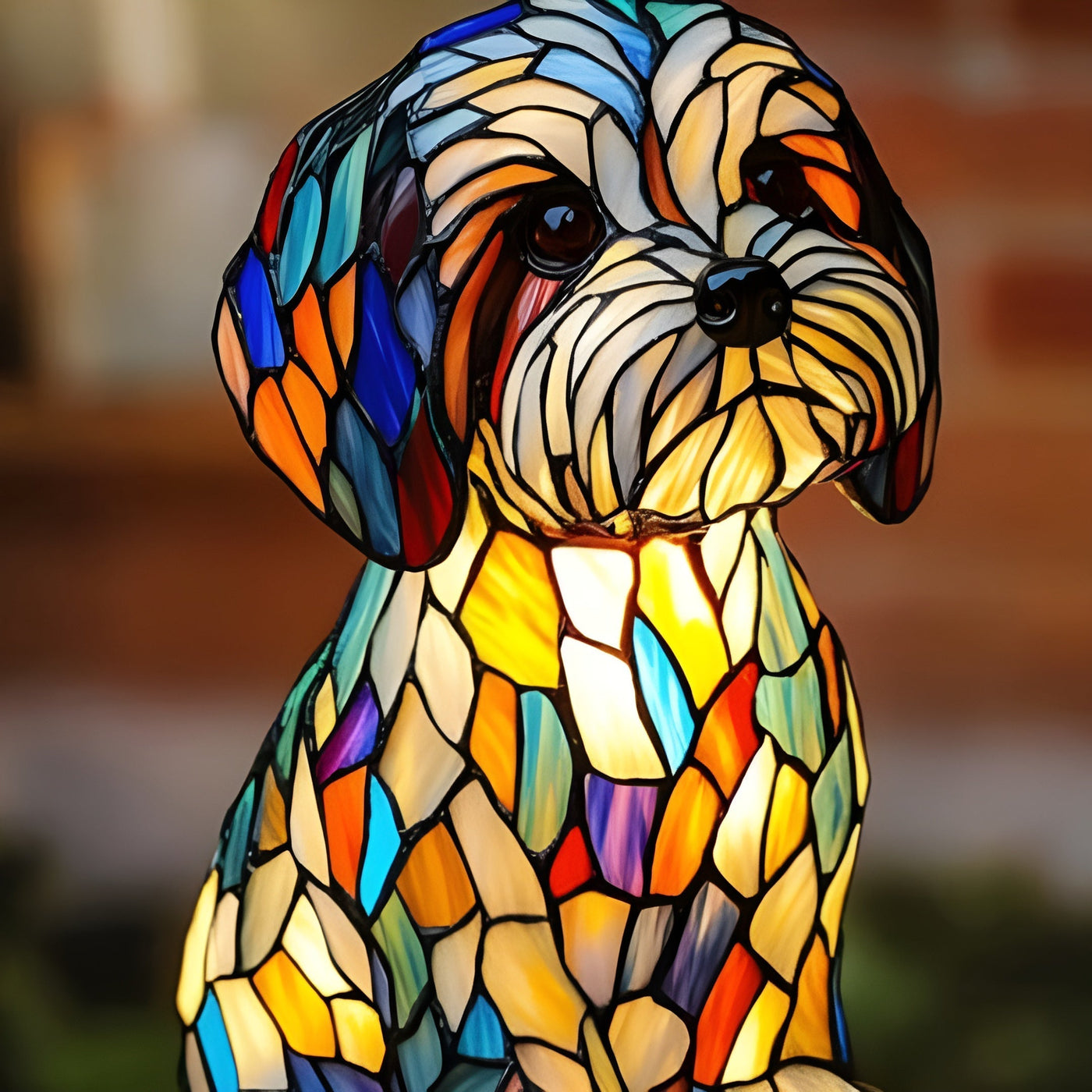 Papouille – Magical Dog Lamp in Colored Glass
