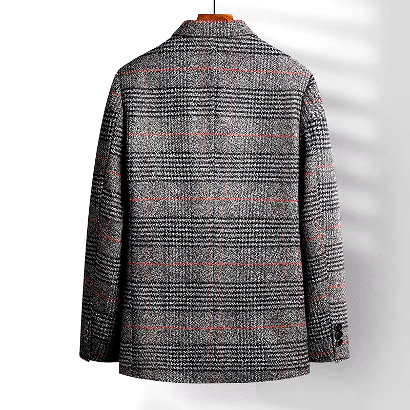 Glen Check Wool Dress Coat