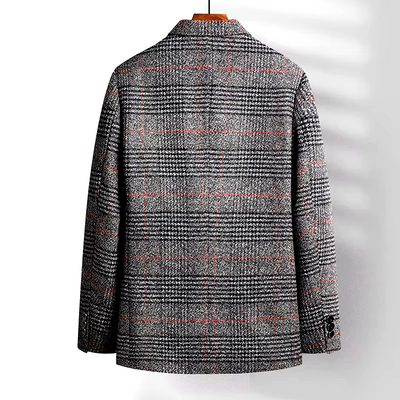 Glen Check Wool Dress Coat