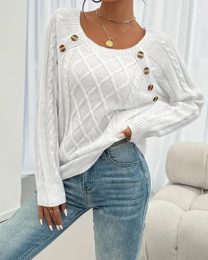 Luxe Raglan Cable Pullover