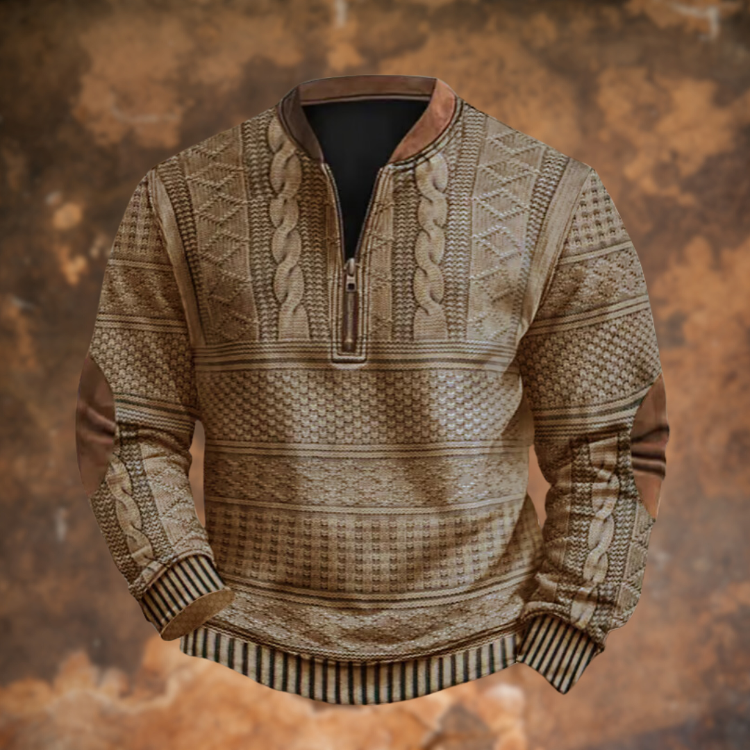 Nolan | Brooklyn Printed Sweater with Zip Detail