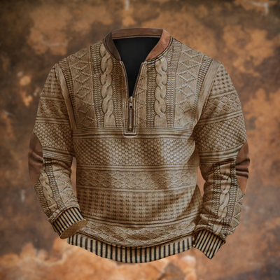 Nolan | Brooklyn Printed Sweater with Zip Detail