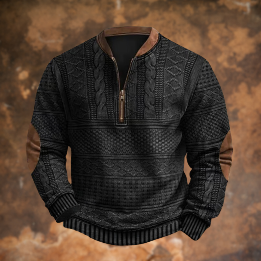 Nolan | Brooklyn Printed Sweater with Zip Detail