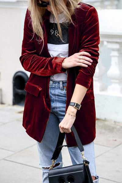 Connie - Eye-Catching Velvet Blazer for Women