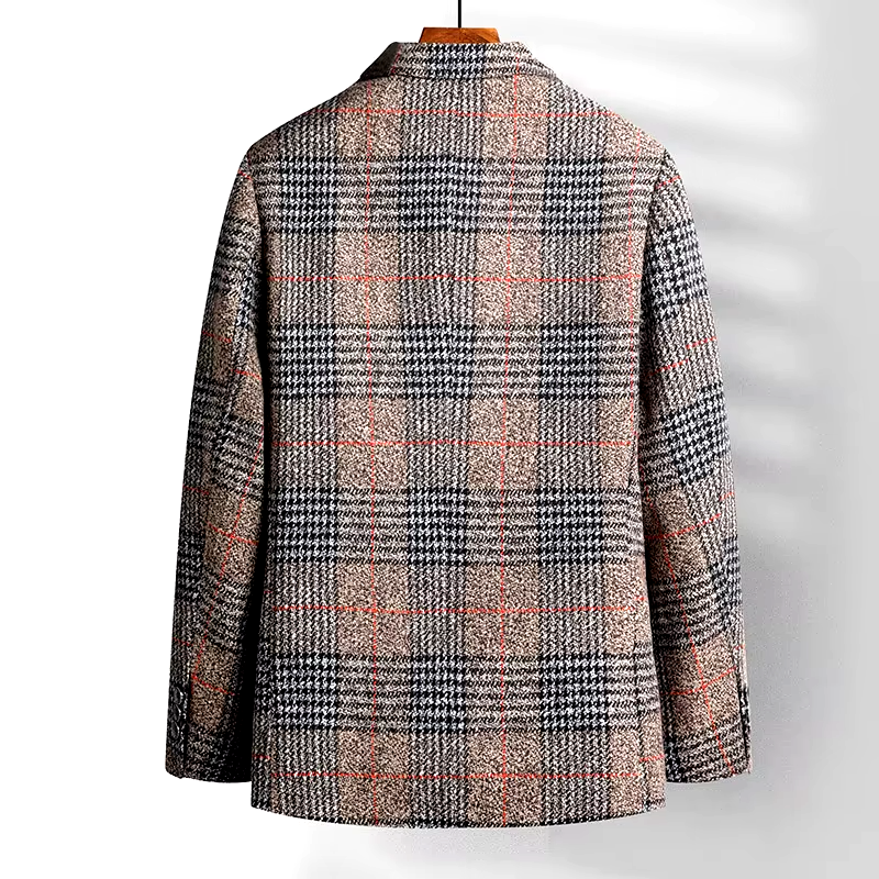 Glen Check Wool Dress Coat