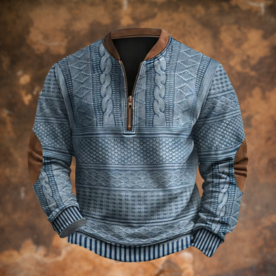 Nolan | Brooklyn Printed Sweater with Zip Detail