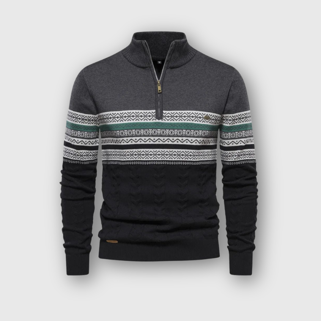 Lennox | Fair Isle Zip Sweater
