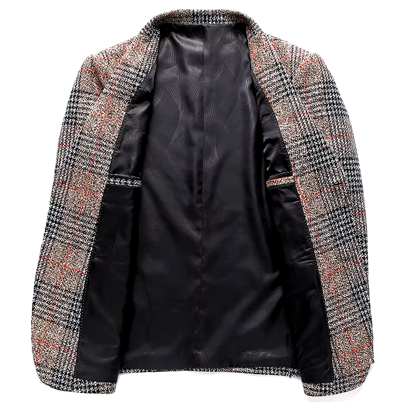 Glen Check Wool Dress Coat