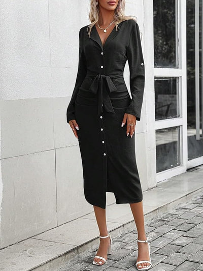 Olivia™ - Elegant Button Up Dress