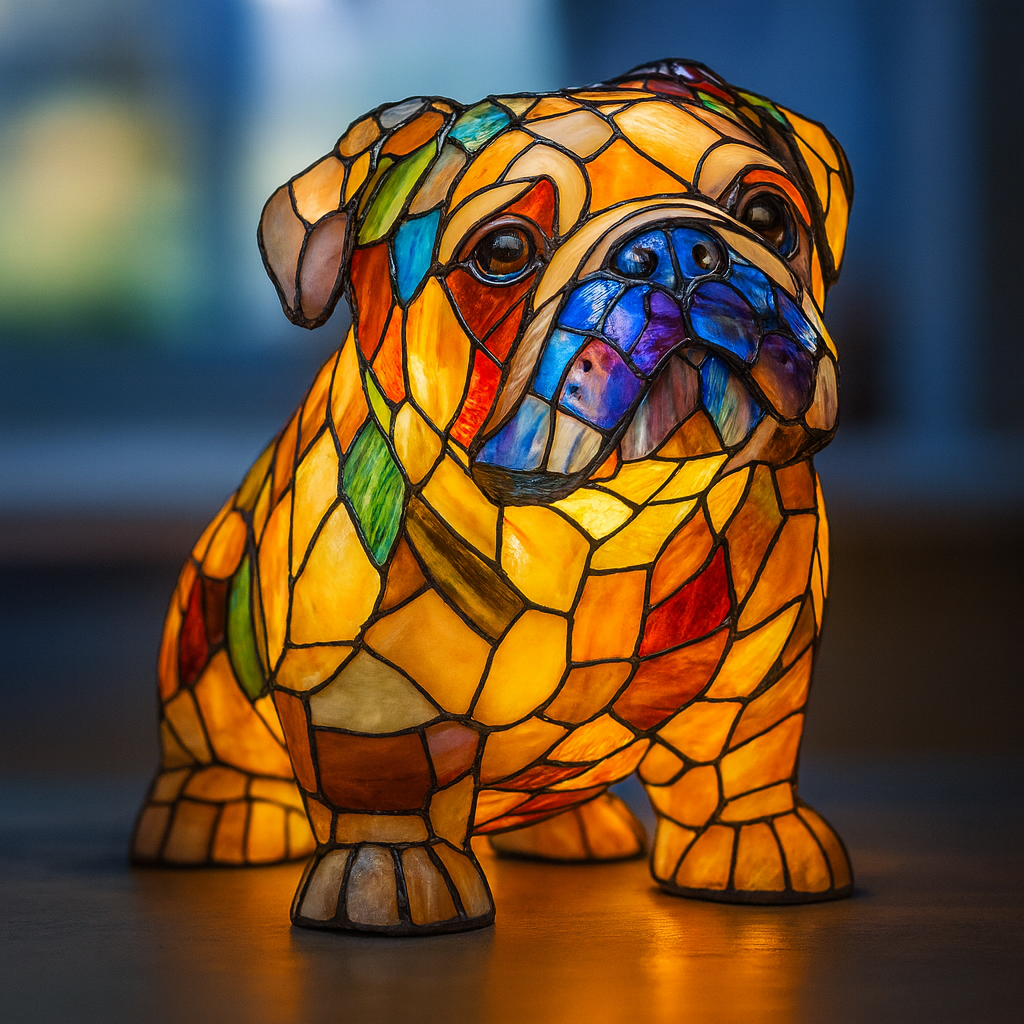 Noiraud – Magical Dog Lamp in Colored Glass