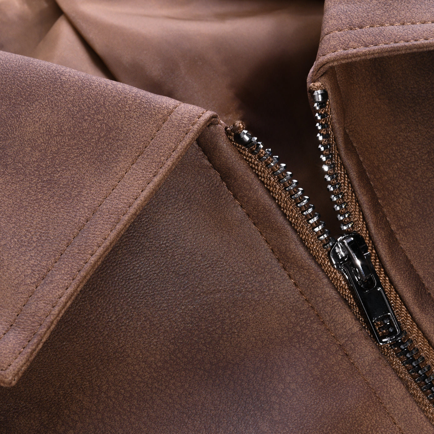 Mens Classic Fashion Zipper PU Leather Jacket