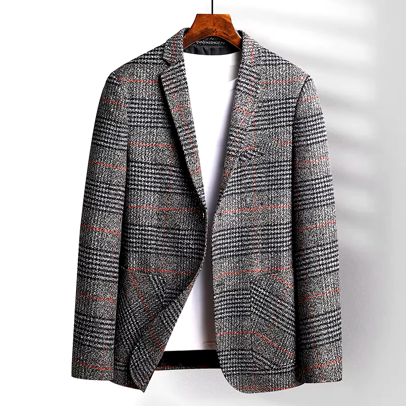 Glen Check Wool Dress Coat