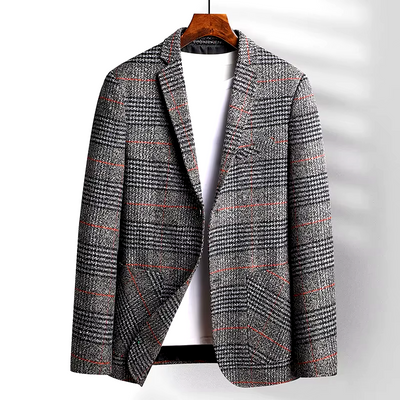 Glen Check Wool Dress Coat