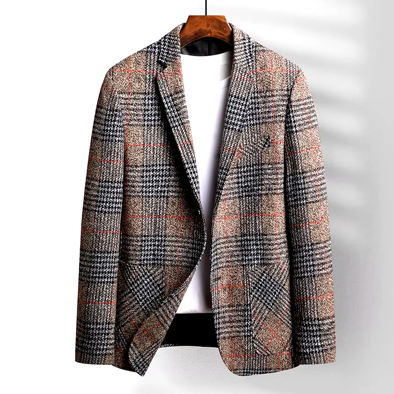 Glen Check Wool Dress Coat