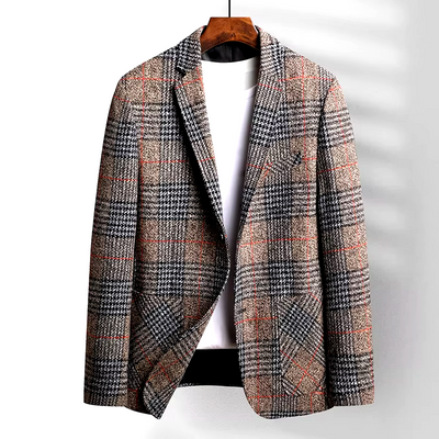 Glen Check Wool Dress Coat