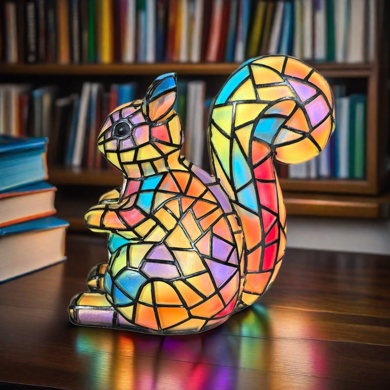 Pompon – Magical Squirrel Lamp in Colored Glass