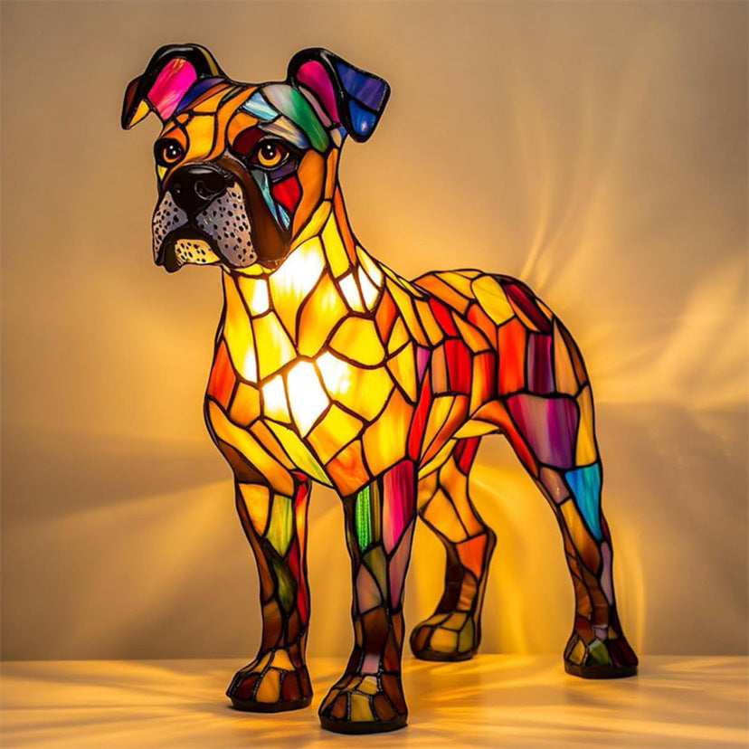 Gaston – Magic Dog Lamp in Colored Glass