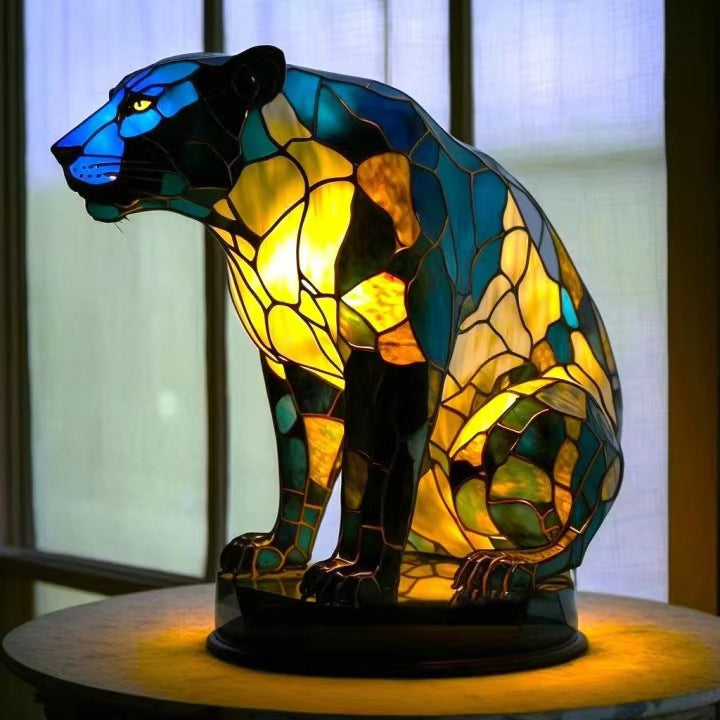 Pataud – Magic Panther Lamp in Colored Glass