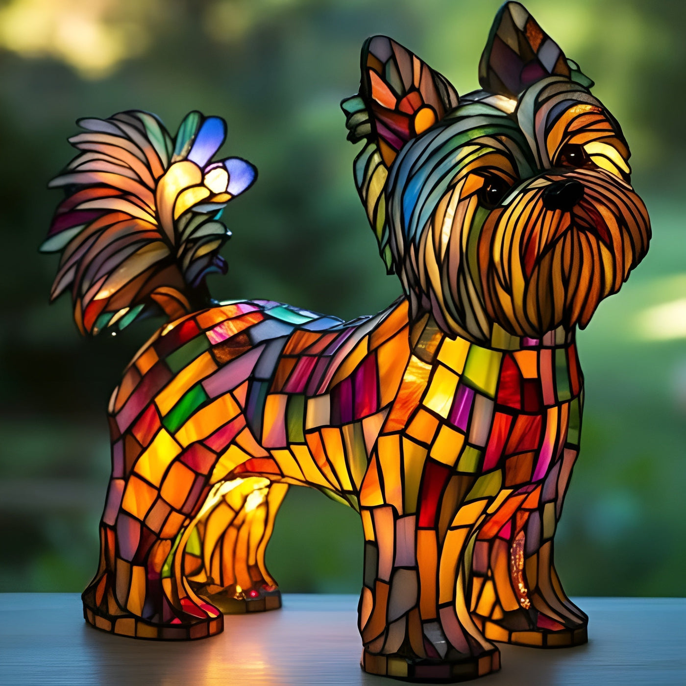 Plume – Magical Dog Lamp in Colored Glass