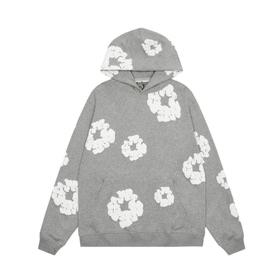 Jack | Denim unisex floral hoodie