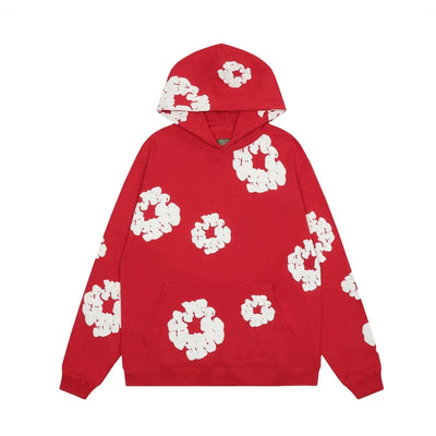 Jack | Denim unisex floral hoodie