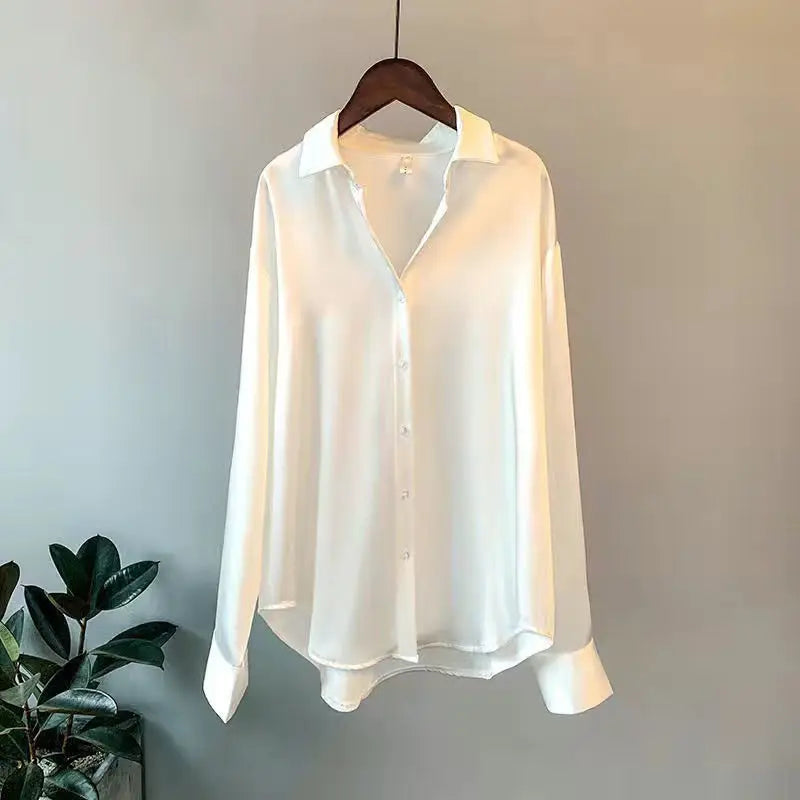 Women's Satin Button Down