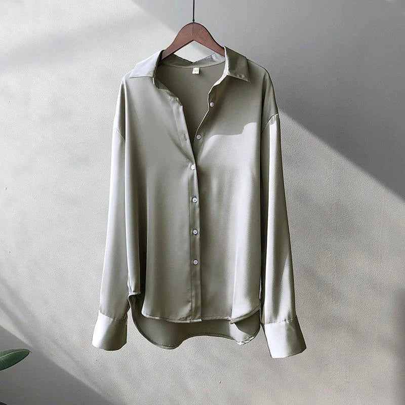 Women's Satin Button Down