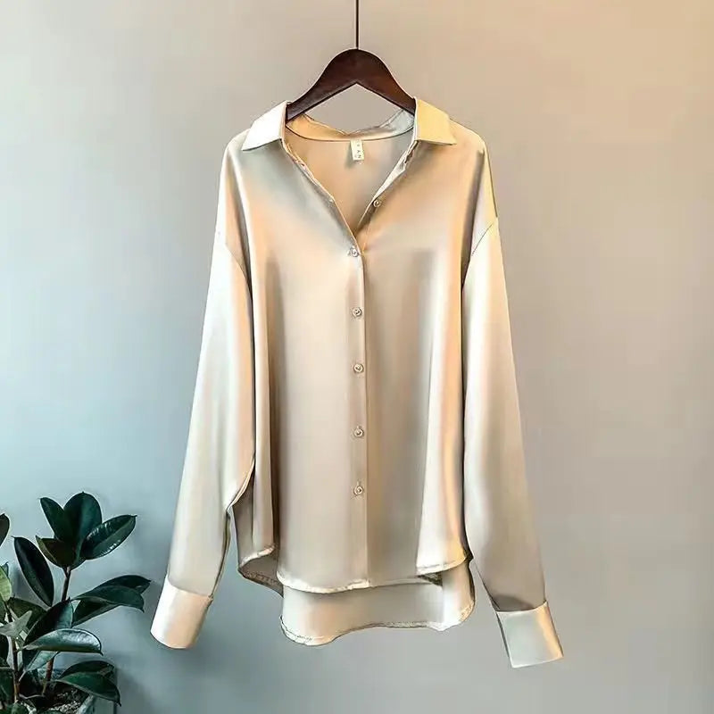 Women's Satin Button Down