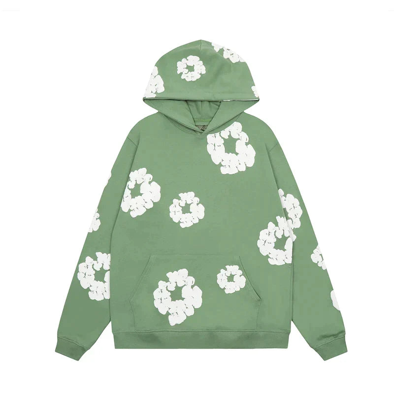 Jack | Denim unisex floral hoodie