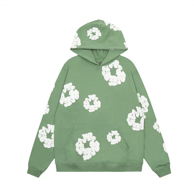 Jack | Denim unisex floral hoodie