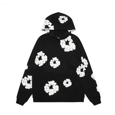 Jack | Denim unisex floral hoodie