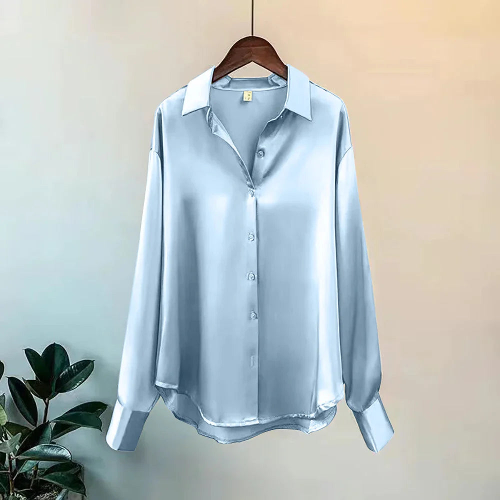 Women's Satin Button Down