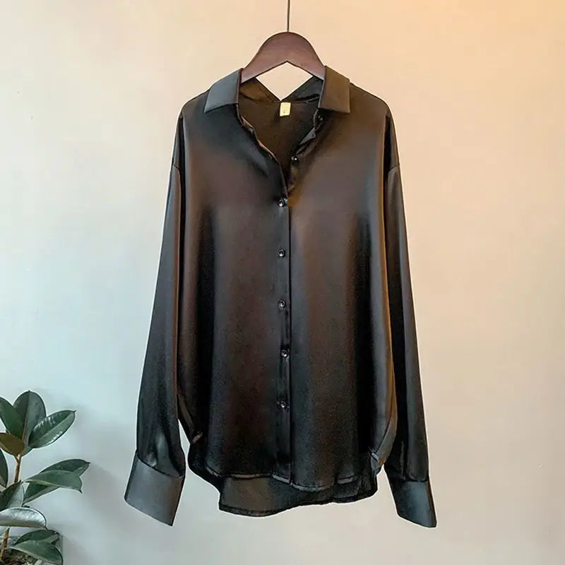 Women's Satin Button Down